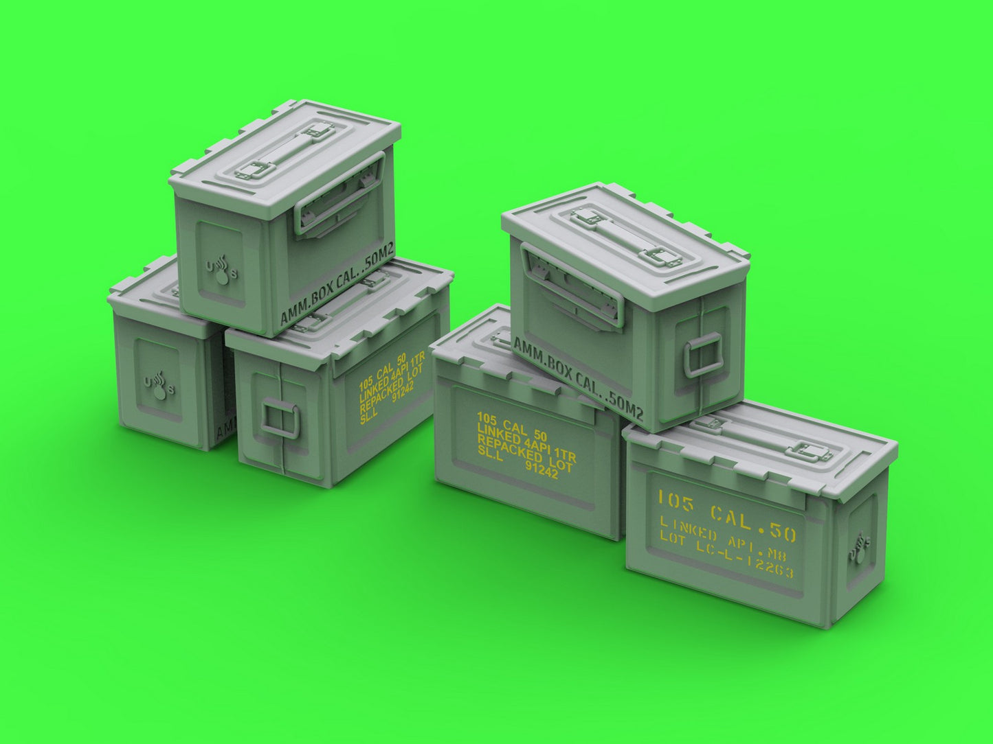 Master GM-35-068 1:35 M2 ammunition cans for Browning M2 .50 cal machine gun
