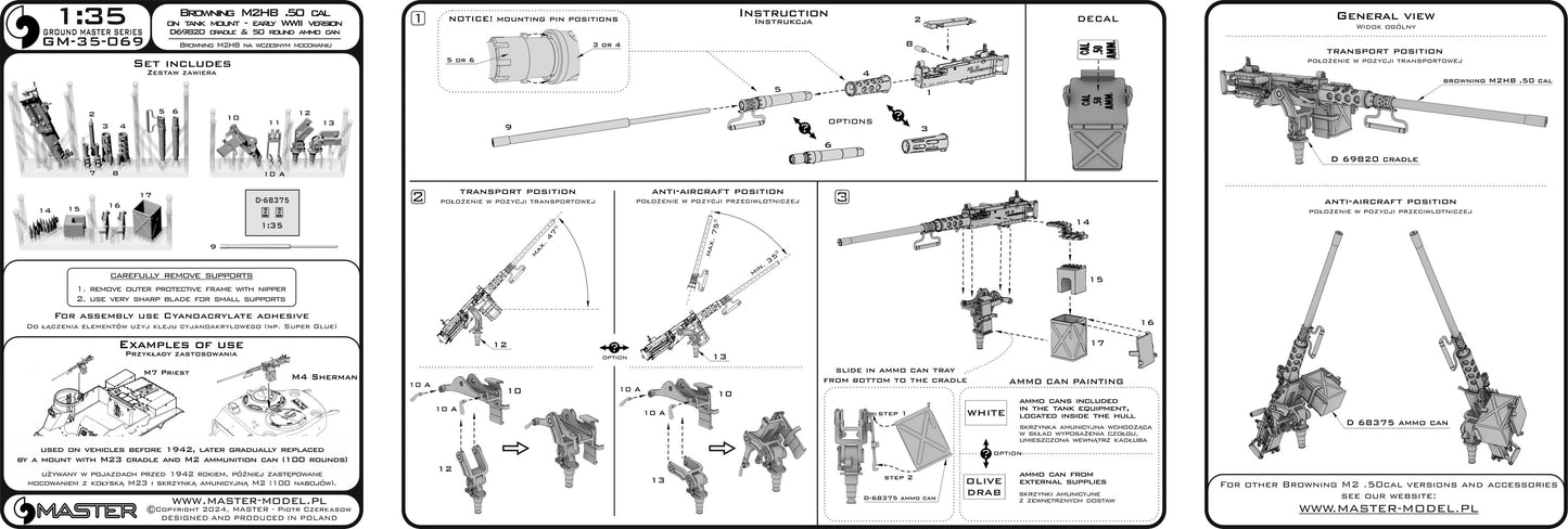 Master GM-35-069 1:35 Browning M2HB .50 cal