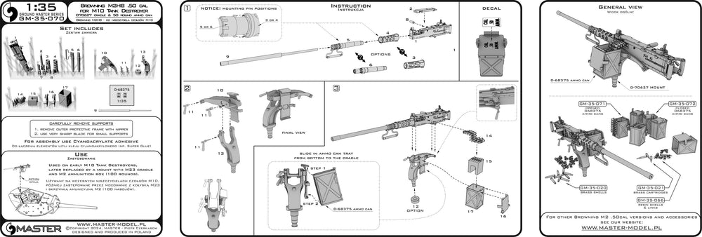 Master GM-35-070 1:35 Browning M2HB .50 cal
