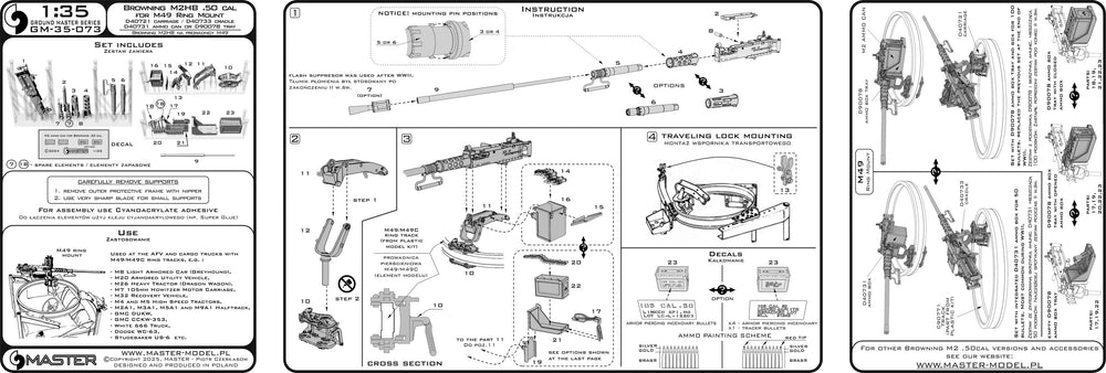 Master GM-35-073 1:35 Browning M2HB .50 cal