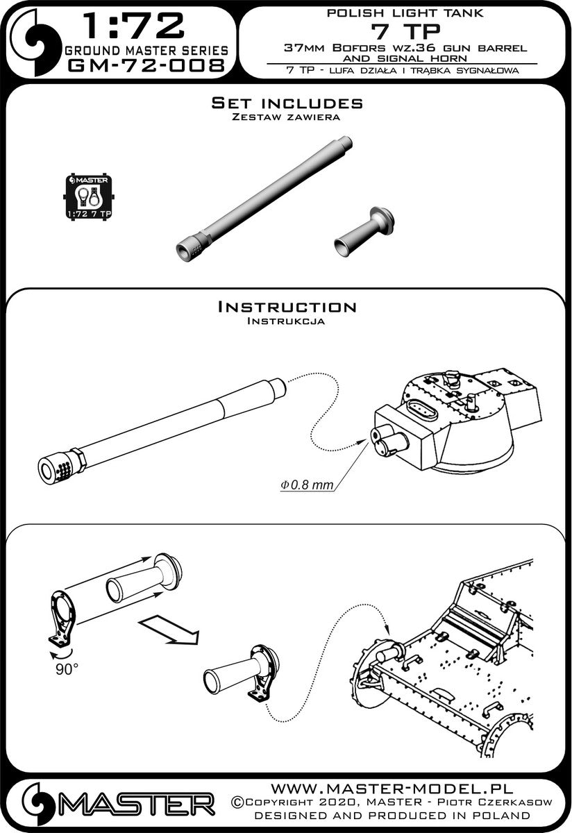 Master GM-72-008 1:72 Polish light tank 7TP