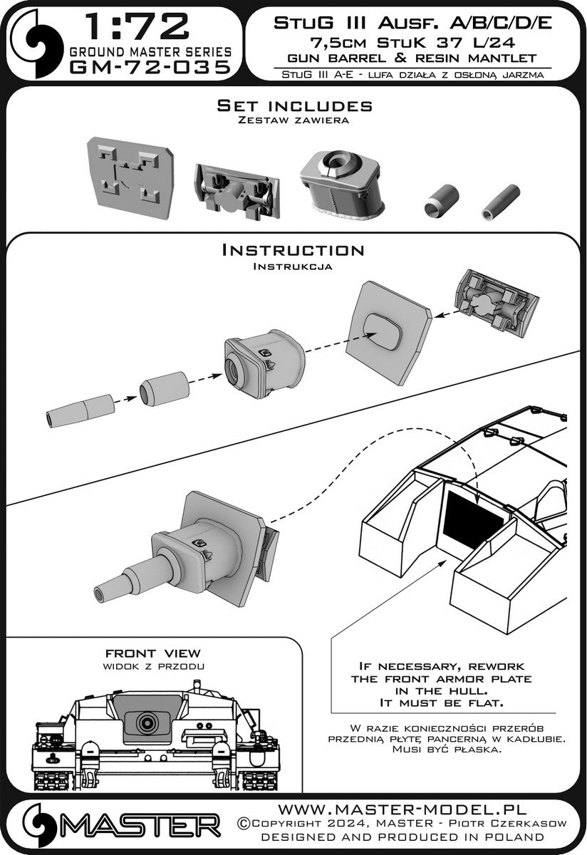 Master GM-72-035 1:72 Sturmgeschutz/StuG III Ausf.A/B/C/D/E