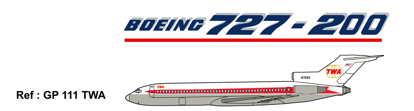 Mach 2 GP111TWA 1:72 Boeing 727-200 TWA