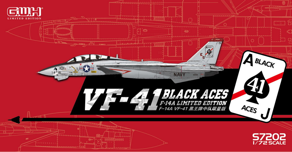 GWH GWHS7202 Grumman F-14A Tomcat VF-41 Black Aces with PE 1:72