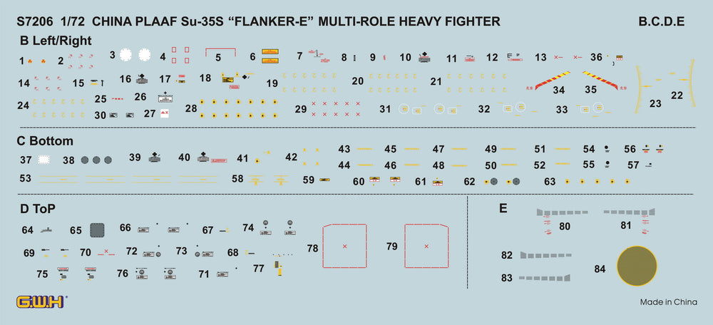Great Wall Hobby GWHS7206 1:72 Sukhoi Su-35S Flanker E PLAAF Multirole Fighter