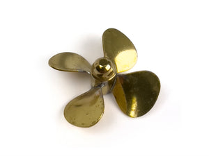 Radio Active Brass Propeller (Classic), 4 Blade, 45mm, M4, RH AS14454R