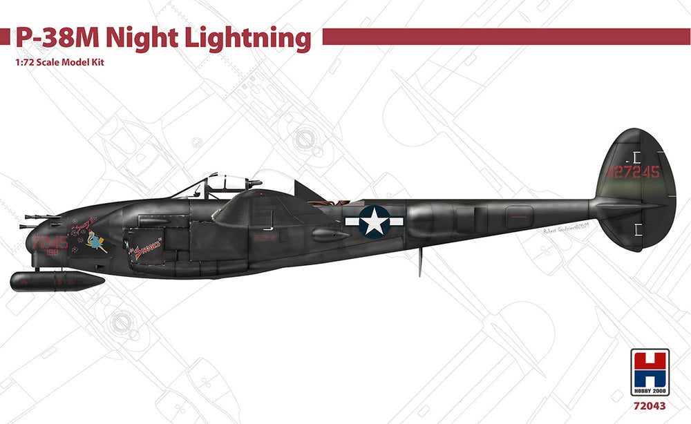 Hobby 2000 H2K72043 1:72 Lockheed P-38M Night Lightning DRAGON CARTOGRAF PMASK