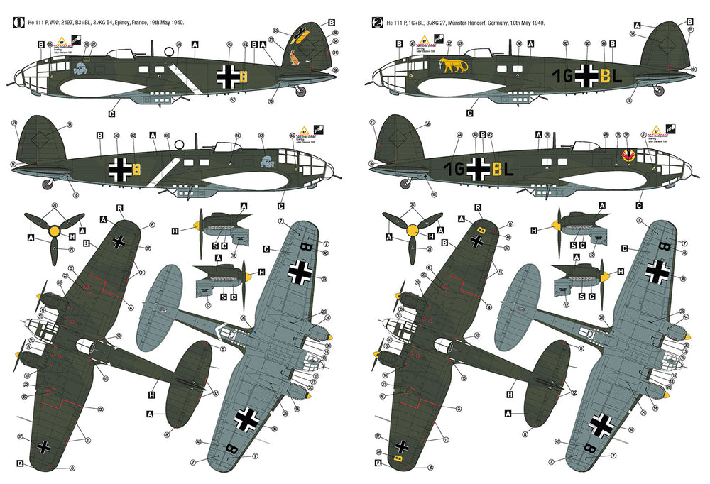 Hobby 2000 H2K72077 Heinkel He-111P 1940 (3D Parts) 1:72