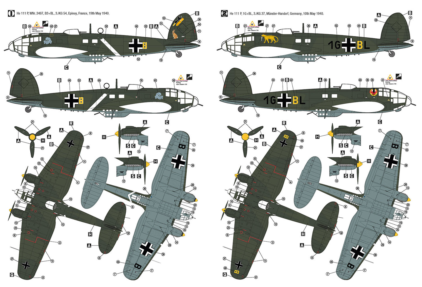 Hobby 2000 H2K72077 Heinkel He-111P 1940 (3D Parts) 1:72