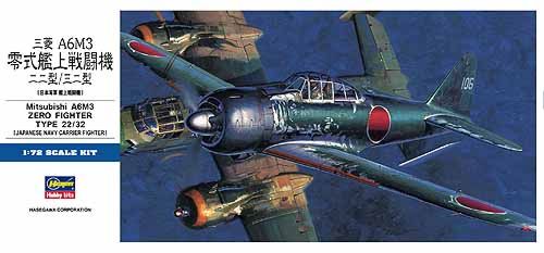 Hasegawa HAD26 1:72 Mitsubishi A6M3 Zero Fighter TYPE 22/32