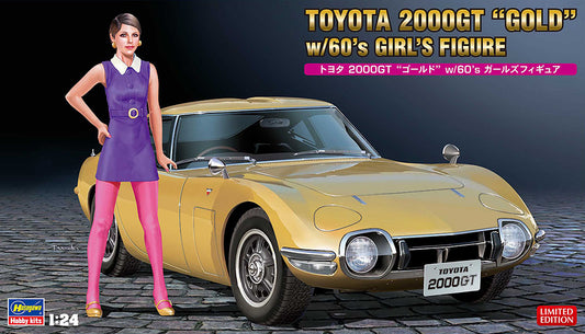 Hasegawa HASP533 1:24 Toyota 2000GT Gold with 60's Girl Figure