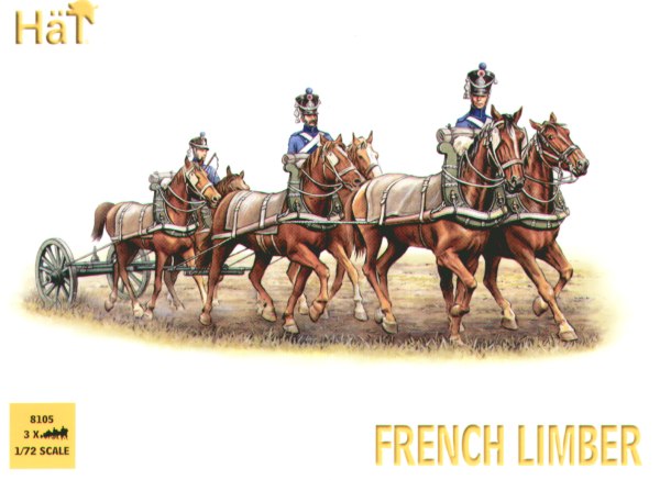 HAT Industrie HAT8105 1:72  Napoleonic French 6 Horse Limber Team x 3