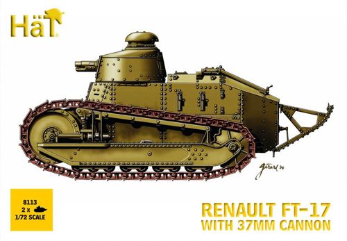 HAT Industrie HAT8113 1:72 2 x Renault FT-17 with 37mm cannon WWI
