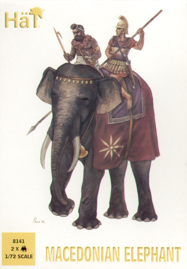 HAT Industrie HAT8141 1:72 Macedonian Elephant x 3 elephants per box.