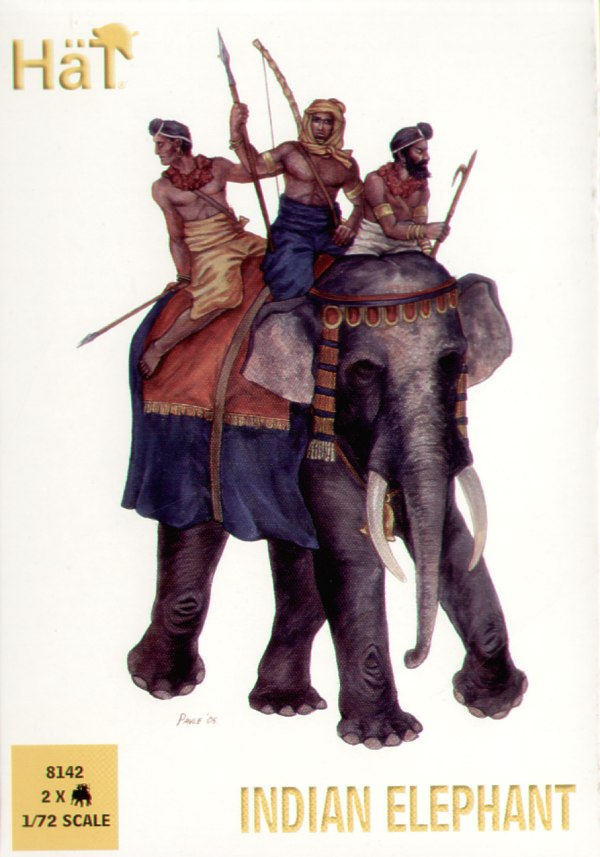 HAT Industrie HAT8142 1:72 Indian Elephant x 2 elephants per box