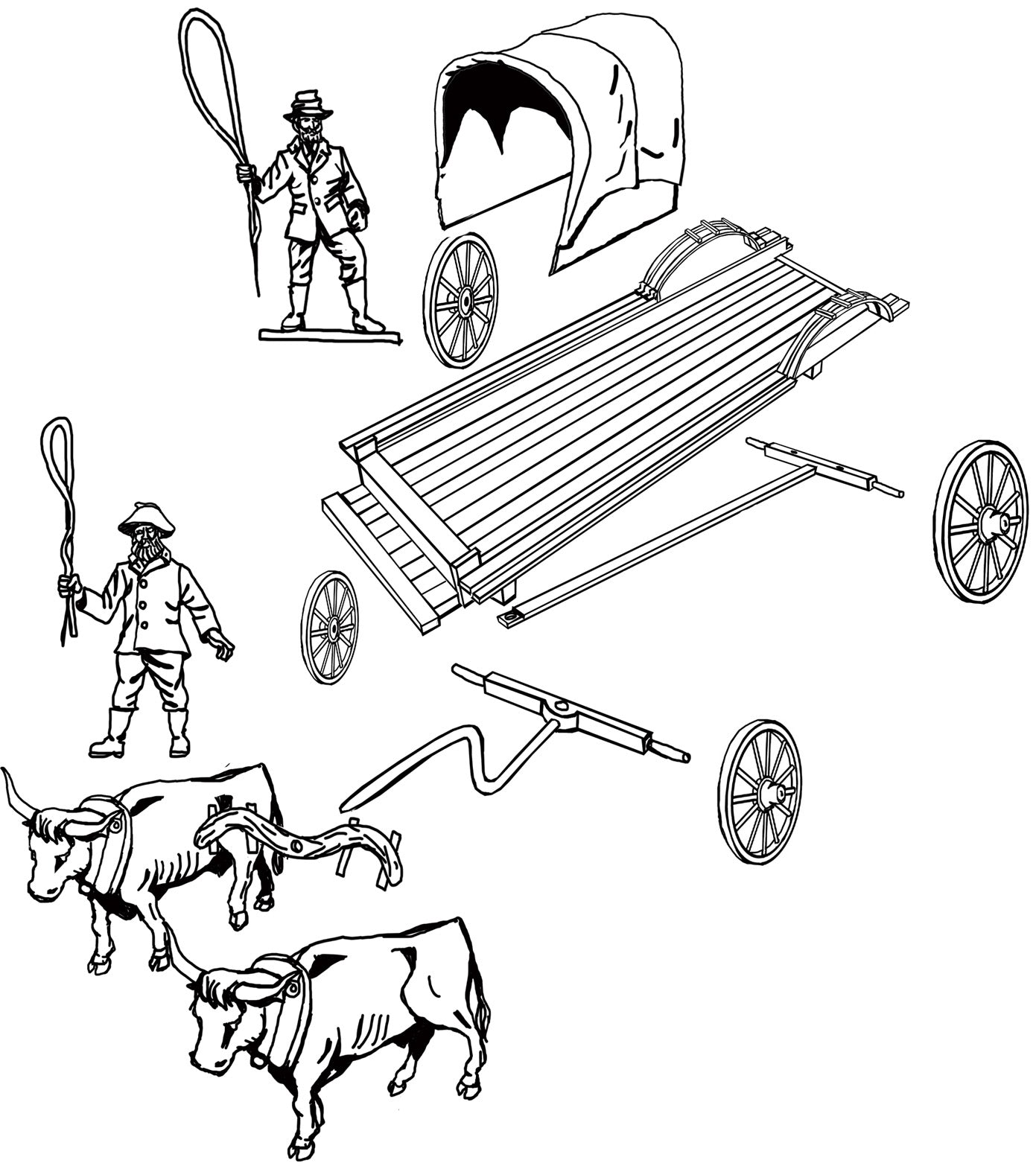 HAT Industrie HAT8286 1:72 Colonial Ox drawn Wagon