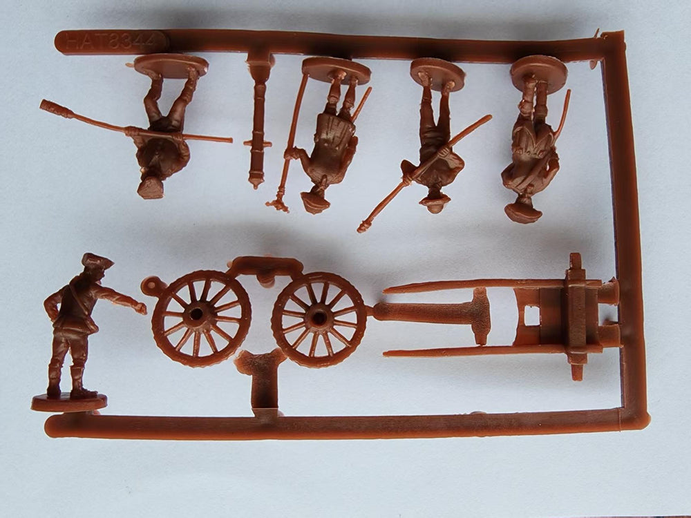HAT 8344 AWI American Artillery (4 Cannons + Crew) 1:72