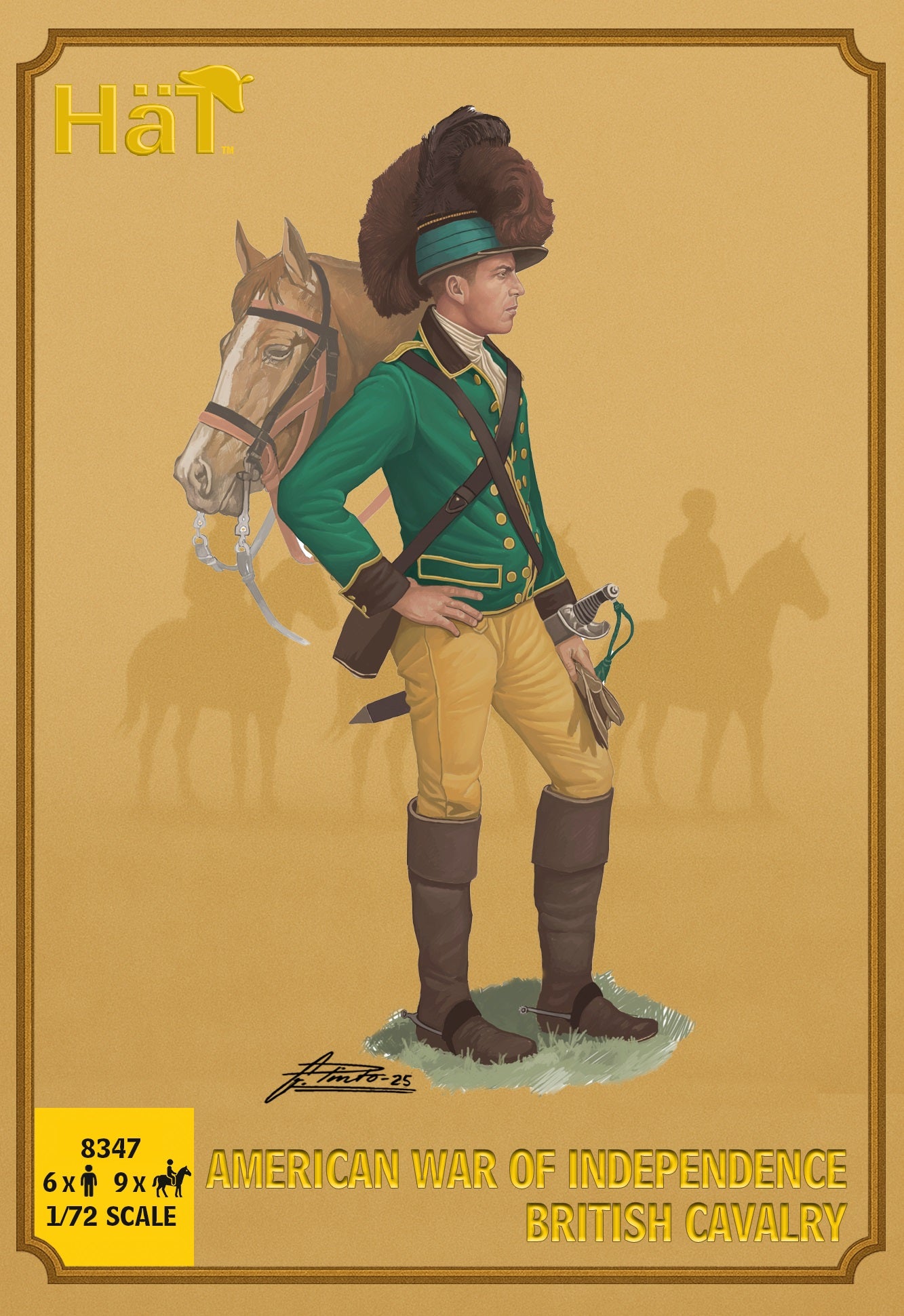 HAT 8347 AWI British Cavalry (7 Figures + 3 Horses) 1:72