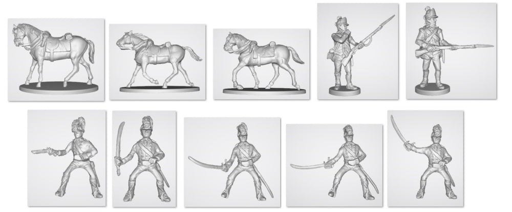 HAT 8347 AWI British Cavalry (7 Figures + 3 Horses) 1:72