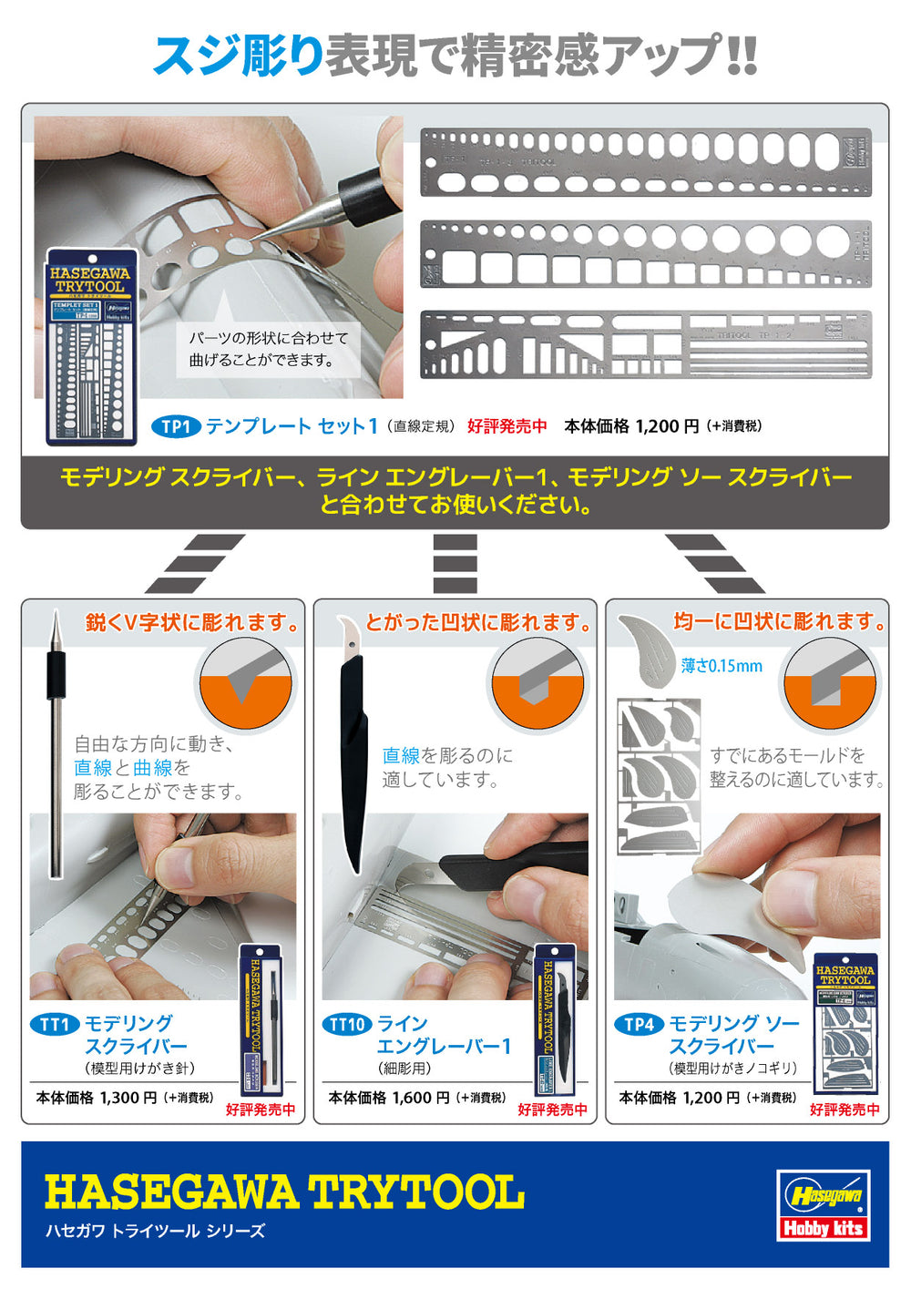 Hasegawa HATP01 Hasegawa Trytool Template Set 1