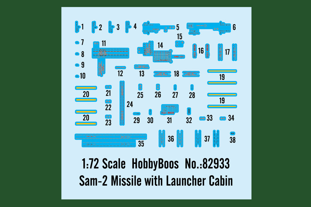 Hobby Boss HB82933 1:72 Sam-2 Missile with Launcher Cabin