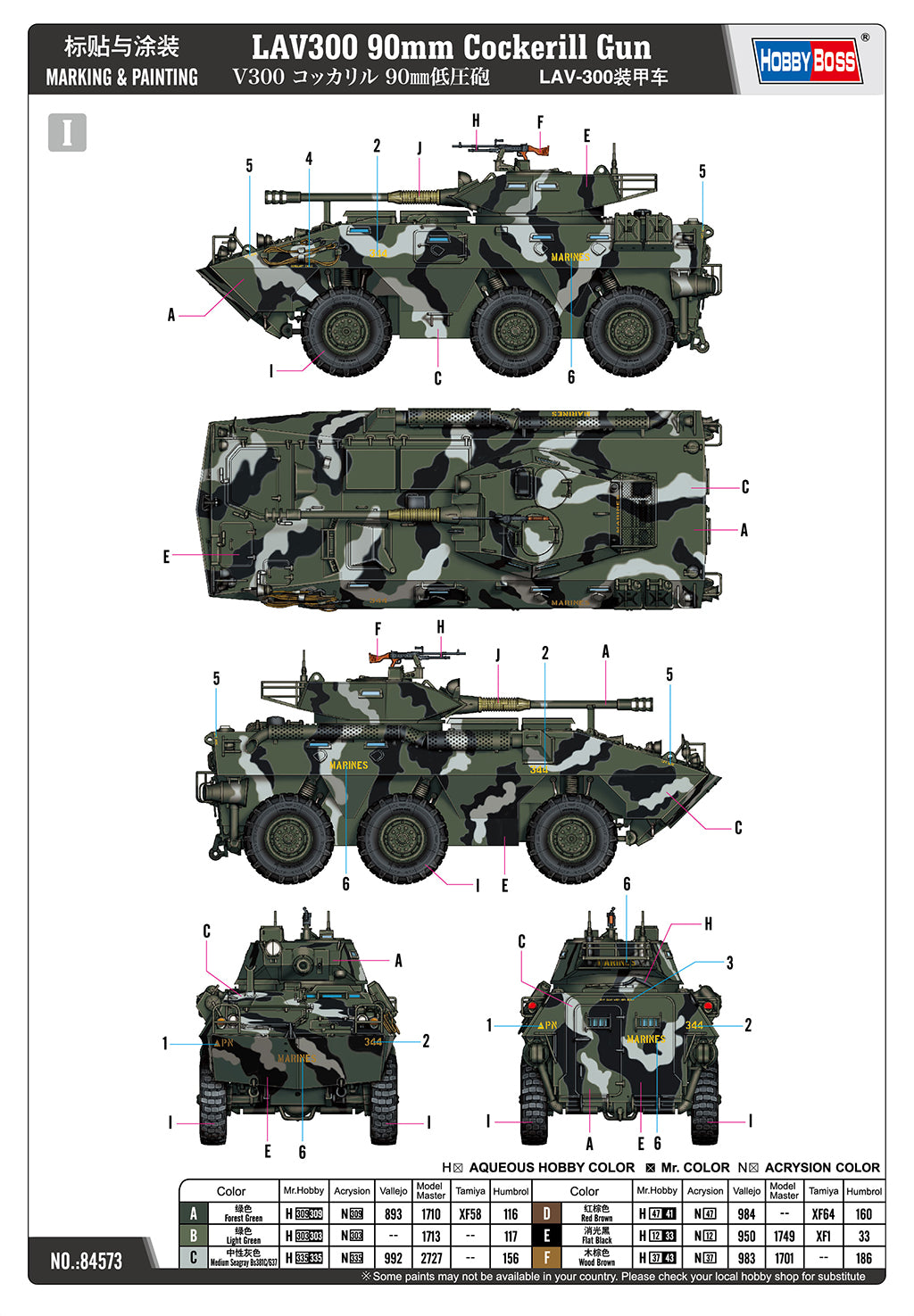 Hobby Boss HB84573 1:35 LAV300 90mm Cockerill Gun
