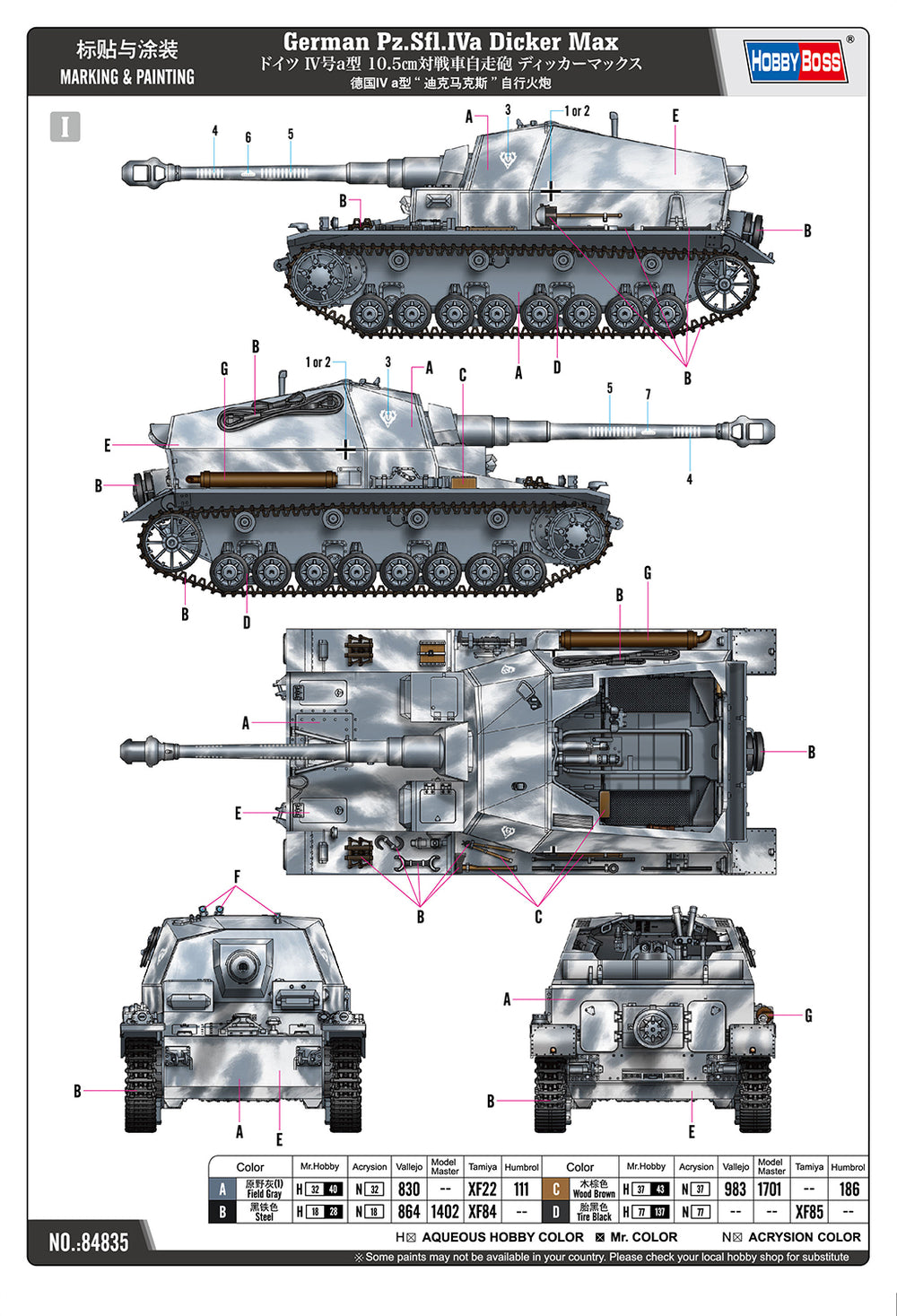 Hobby Boss HB84835 1:48 German Pz Sfl.Iva Dicker Max