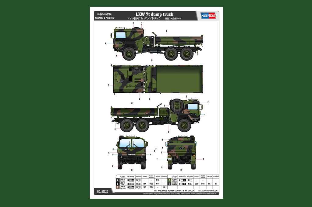 Hobby Boss HB85520 1:35 LKW 7t Dump Truck German Army