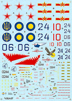 Hi Decal HD48003 1:48 Sukhoi Su-27 Flanker B 1992