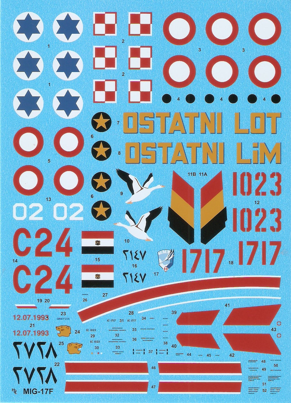 Hi Decal HD48005 1:48 Mikoyan MiG-17F/Lim-5 Fresco C