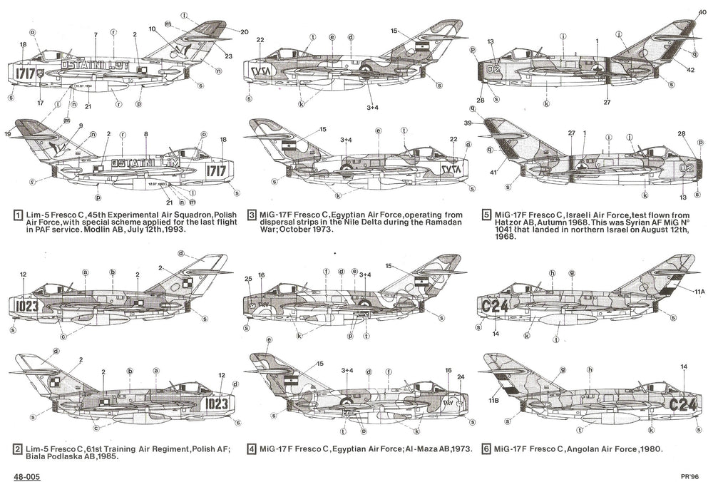 Hi Decal HD48005 1:48 Mikoyan MiG-17F/Lim-5 Fresco C