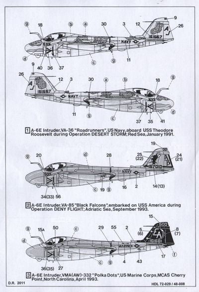 Hi Decal HD48008 1:48 Grumman A-6E 'TRAM' Intruder