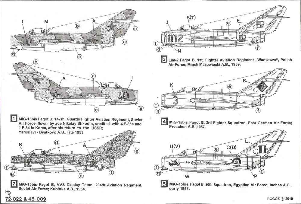 Hi Decal HD48009 1:48 Mikoyan MiG-15
