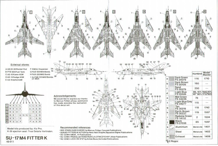 Hi Decal HD48011 1:48 Sukhoi Su-17M4 Fitter K Soviet Air Force