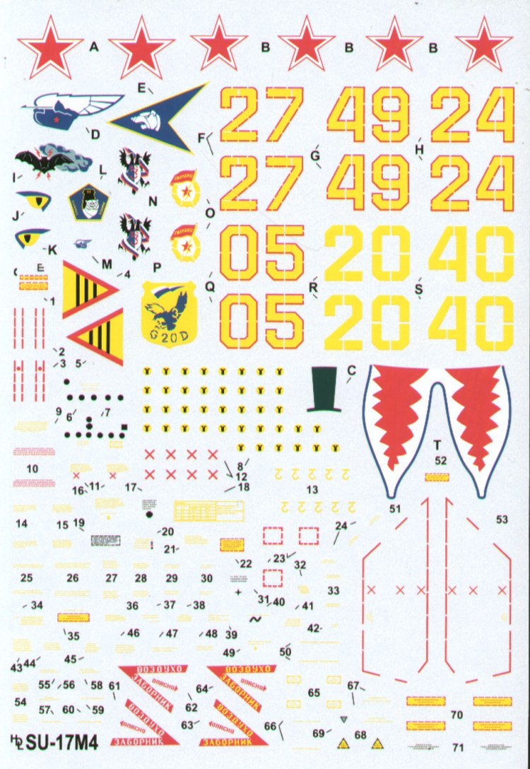 Hi Decal HD48011 1:48 Sukhoi Su-17M4 Fitter K Soviet Air Force