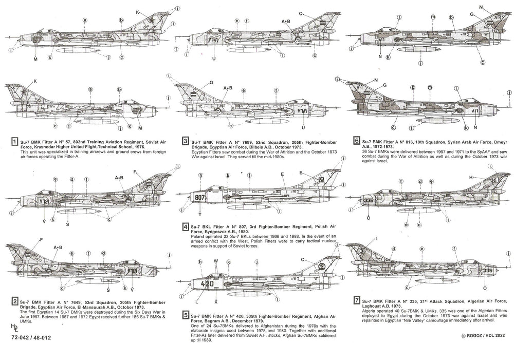 Hi Decal HD48012 Sukhoi Su-7BMK Soviet/Academy 1:48