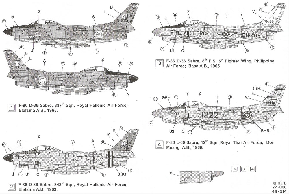 Hi Decal HD48014 1:48 North-American F-86D Sabre International