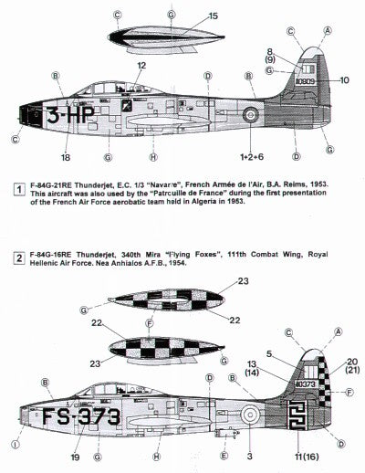 Hi Decal HD48019 1:48 Republic F-84G Thunderjet