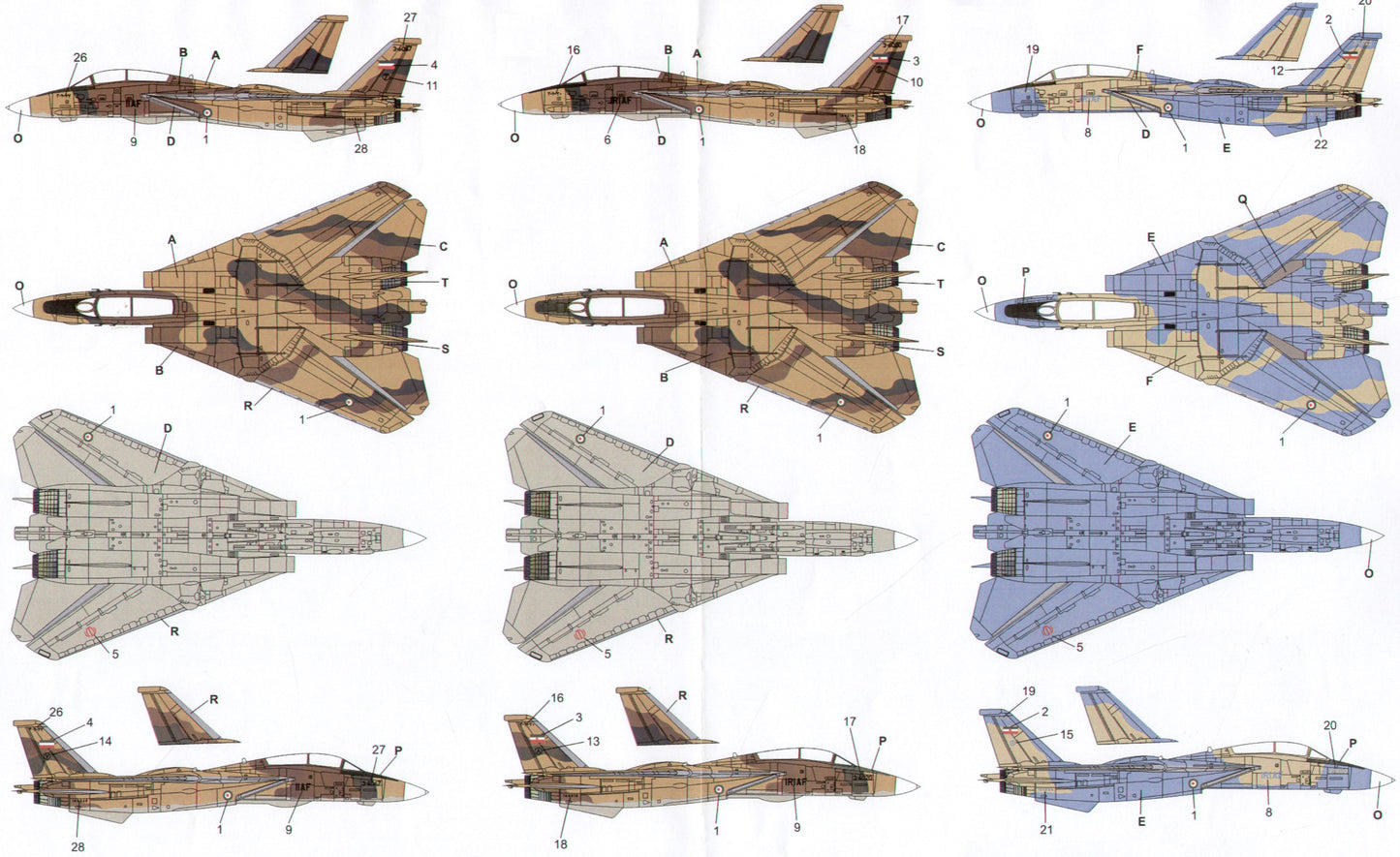 Hi Decal HD48021 1:48 Grumman F-14A Tomcats