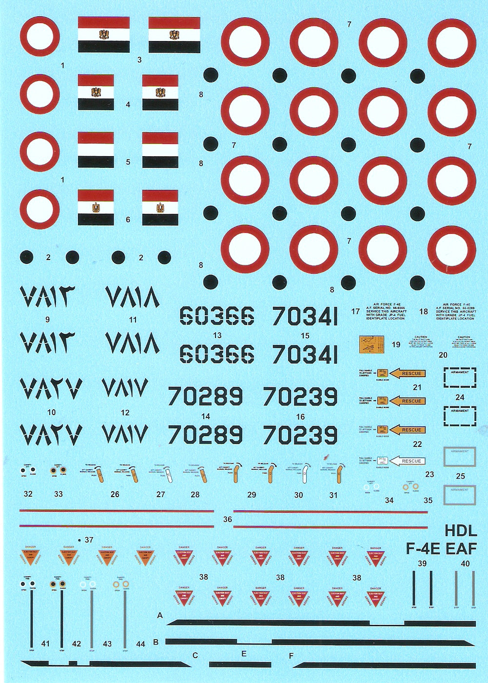 Hi Decal HD48033 1:48 McDonnell F-4E Phantom II 'Pharaoh's Ghosts'
