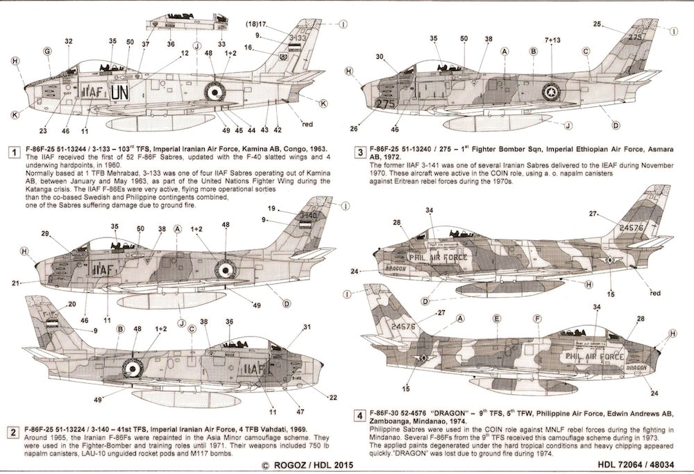 Hi Decal HD48034 1:48 North-American F-86F-25/F-30
