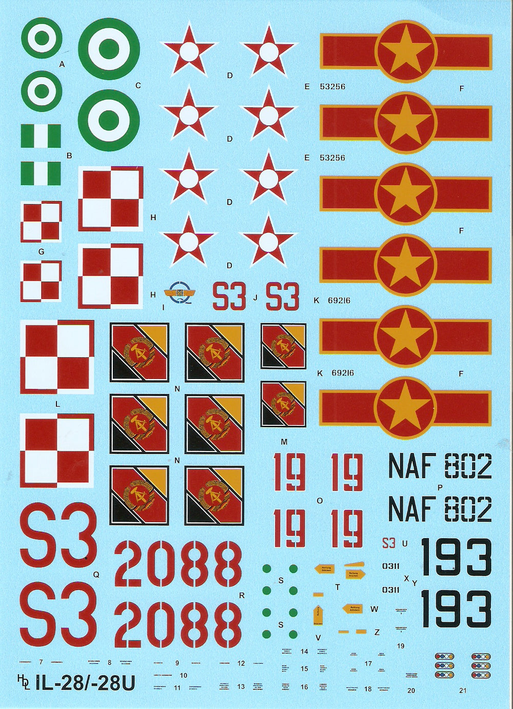Hi Decal HD48036 1:48 Ilyushin Il-28 RT/U Beagle/Mascot
