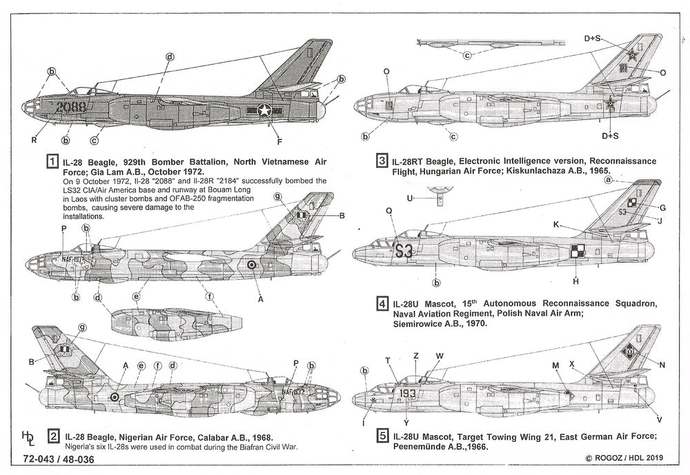 Hi Decal HD48036 1:48 Ilyushin Il-28 RT/U Beagle/Mascot