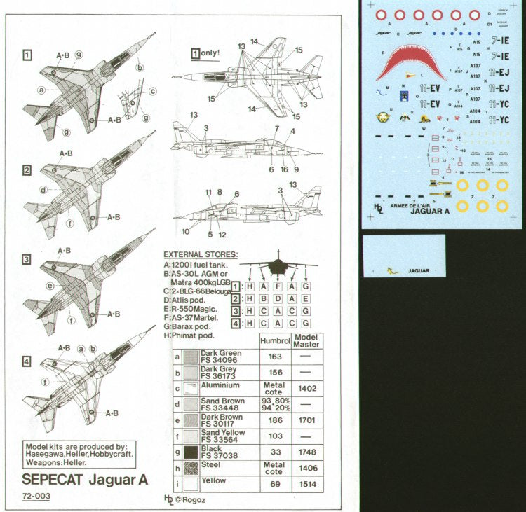 Hi Decal HD72003 1:72 Sepecat Jaguar A
