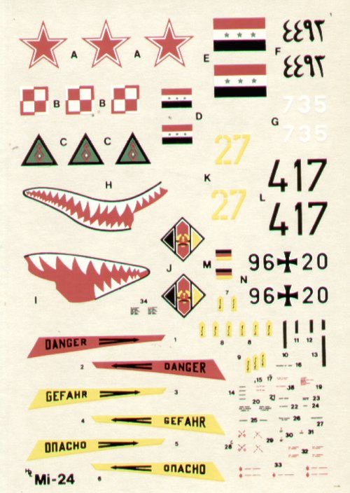 Hi Decal HD72008 1:72 Mil Mi-24 Hind D/E