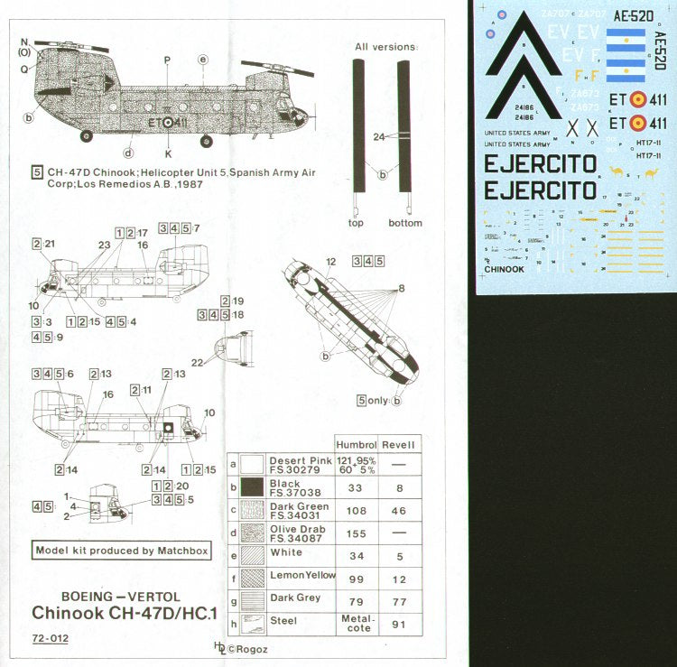 Hi Decal HD72012 1:72 Boeing Chinook