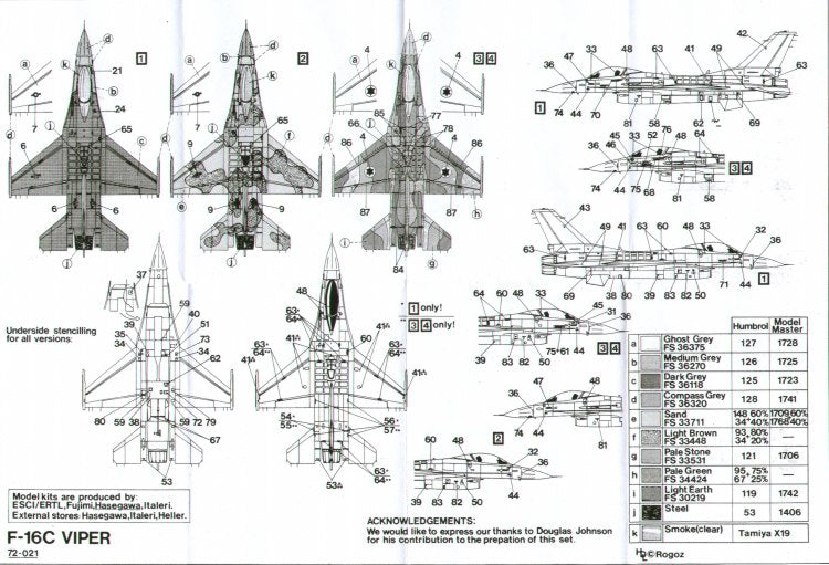 Hi Decal HD72021 1:72 Lockheed-Martin F-16C