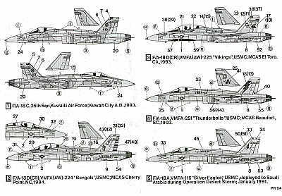 Hi Decal HD72023 1:72 McDonnell-Douglas F/A-18A F/A-18C F/A-18D Hornet