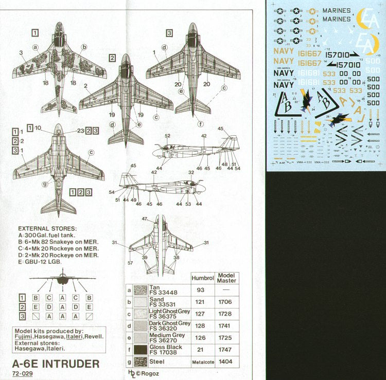 Hi Decal HD72029 1:72 Grumman A-6E Intruder