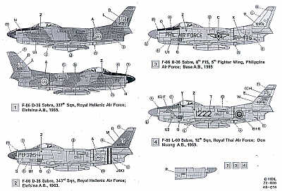 Hi Decal HD72036 1:72 North-American F-86D Sabre International